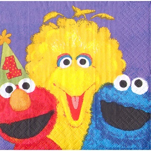 Sesame Street 1st Birthday Beverage Napkins